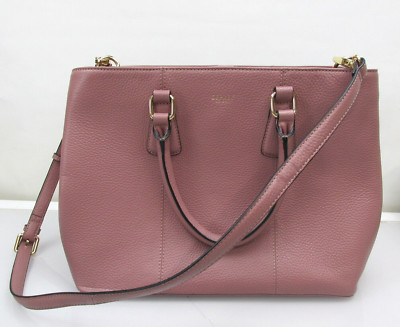 Osprey London The Adaline Leather Workbag Handbag Shoulder Bag Large Purse Mauve
