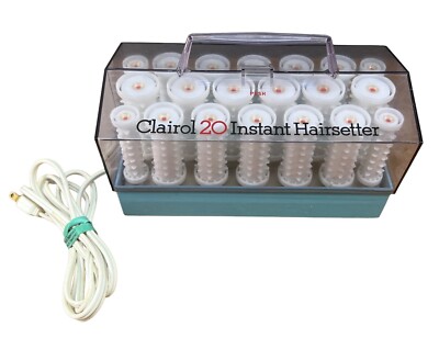 Vintage 1974 Clairol 20 Instant Hairsetter C20 S-Z Hot Rollers 3 Sizes TESTED