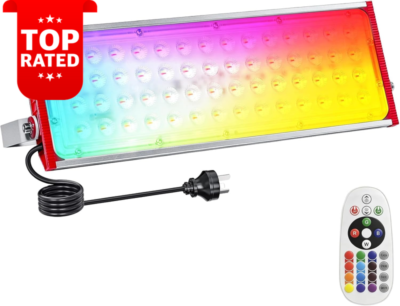 100W 96LED RGB Flood Light Waterproof Remote Control 16 Color Party Lighting