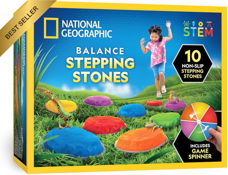 10Pc Non-Slip Stepping Stones for Kids Balance Indoor Outdoor Obstacle Set