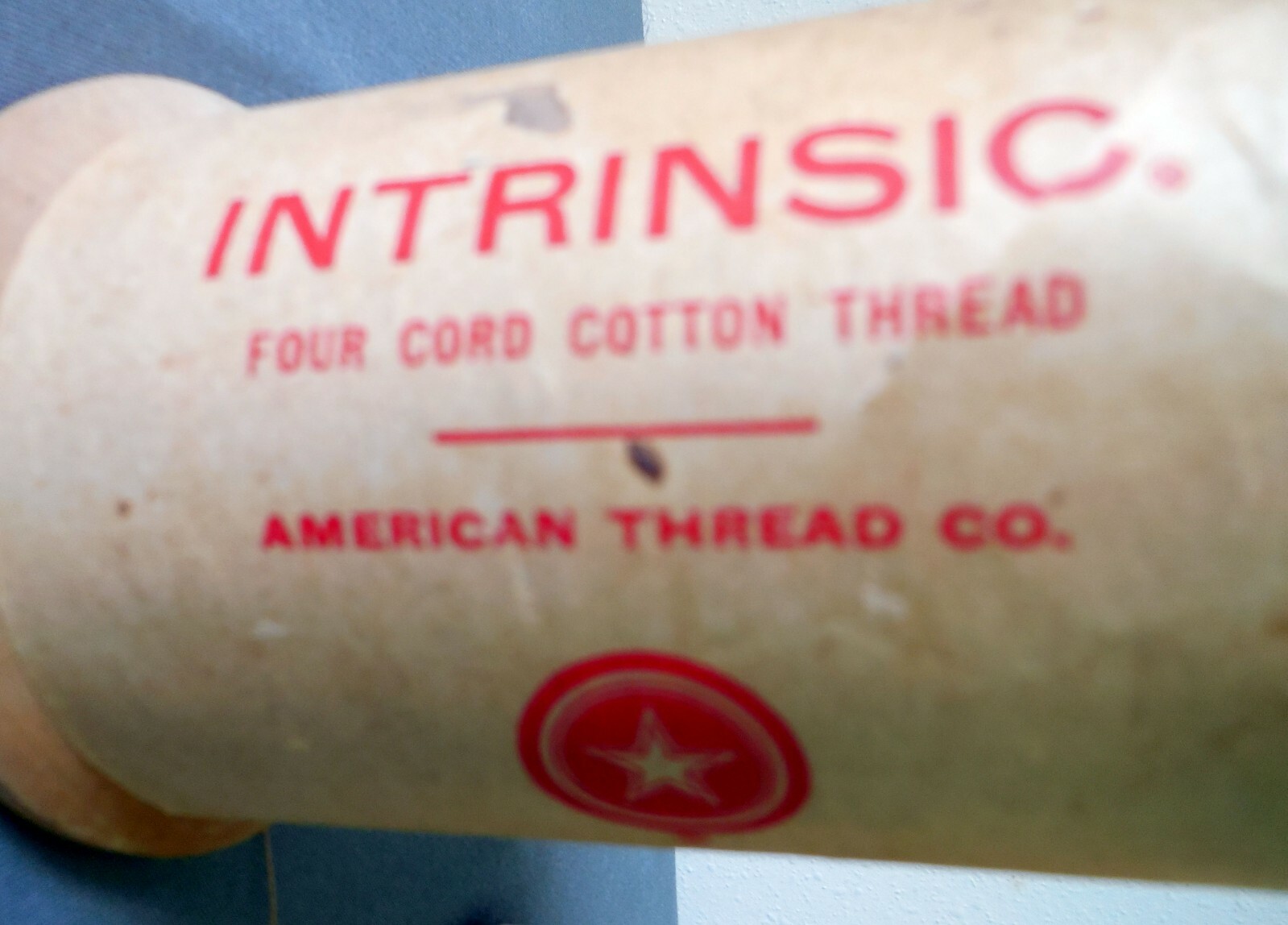 2 ea Vintage American Thread Co Four Cord Intrinsic Cotton Thread wood bobbin