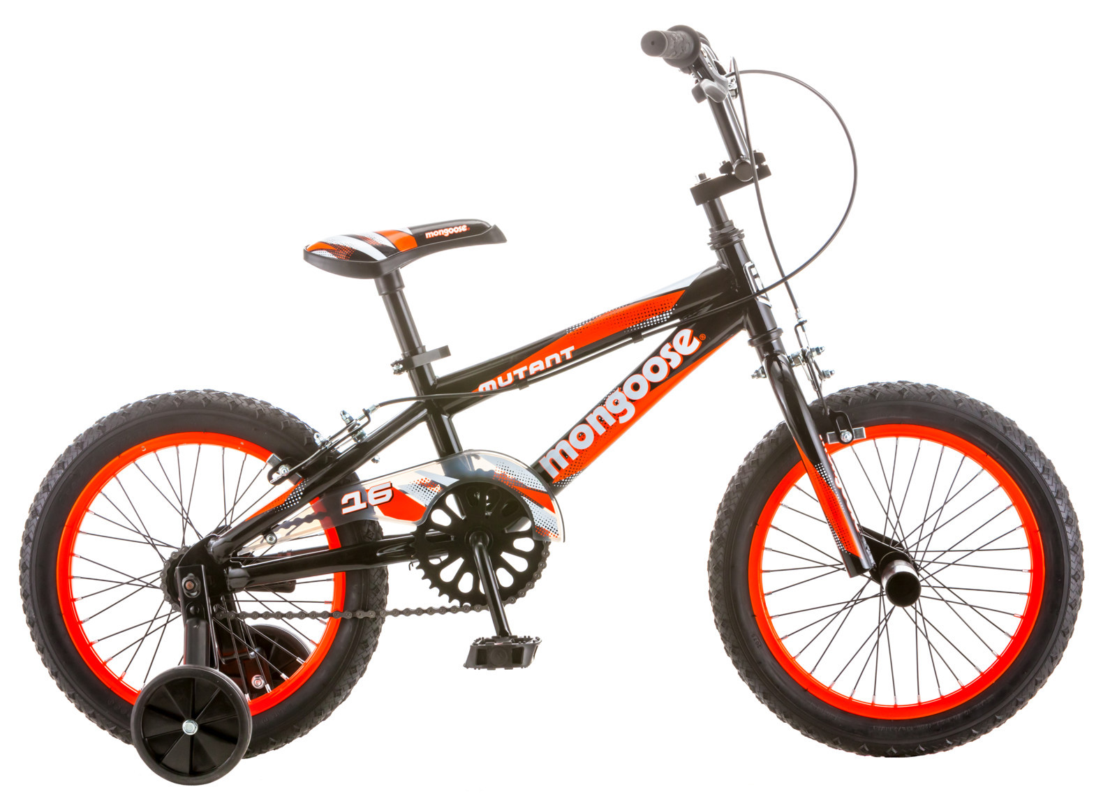 "16"" Mongoose Mutant Boys' Bike, Black Orange"