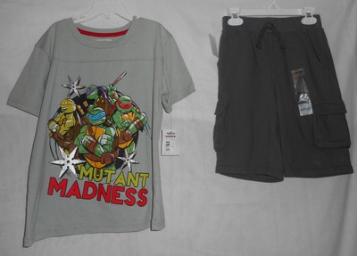 New Boys Size 7 Gray Shorts and Short Sleeve TShirt Mixed Summer Lot Turtles