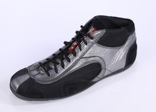 AUTH PRADA AMERICAS CUP SNEAKERS SHOES 4O3305 SILVER LEATHER AUTH PRADA AMERICAS CUP SNEAKERS SHOES 4O3305 SILVER LEATHER