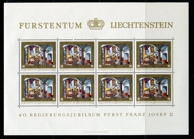 Liechtenstein 1978 Vaduz Castle Paintings Scott 650-53, 4 Sheets of 8, NH