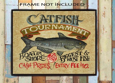 Catfish Shack Fishing  Vintage style  Southern Decor Fish Outdoor lake decor