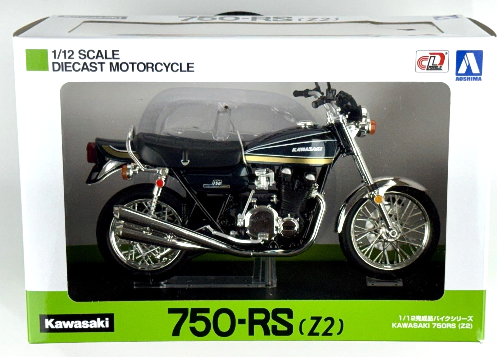 Kawasaki 750-RS (Z2) ダイキャストモデル AOSHIMA 1:12 Diecast Motorcycle Kawasaki 750-RS Z2 Takasumi