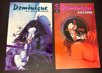 DOMINIQUE #1 + KILLZONE #1 (Caliber Press Comics 1994) -- Set of 2 Bad Girl VF