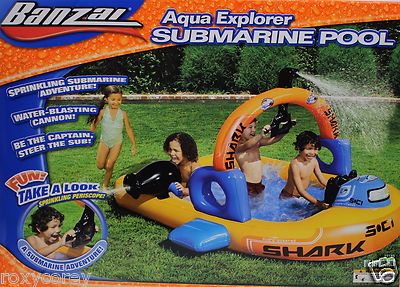 Banzai Aqua Explorer Submarine Adventure Pool 83x67x51 Ages 2 + NIB