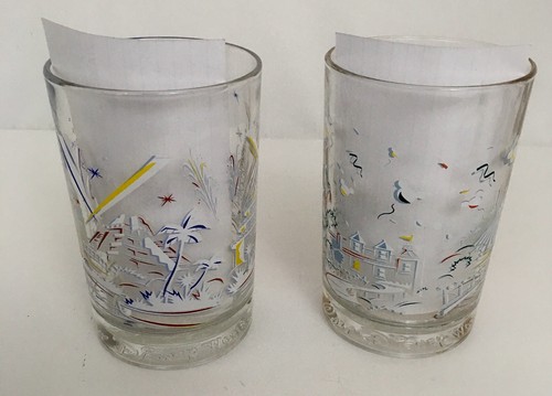 Vtg. 1996 Walt Disney World 25th Anniversary McDonald Set Of 2 Glasses