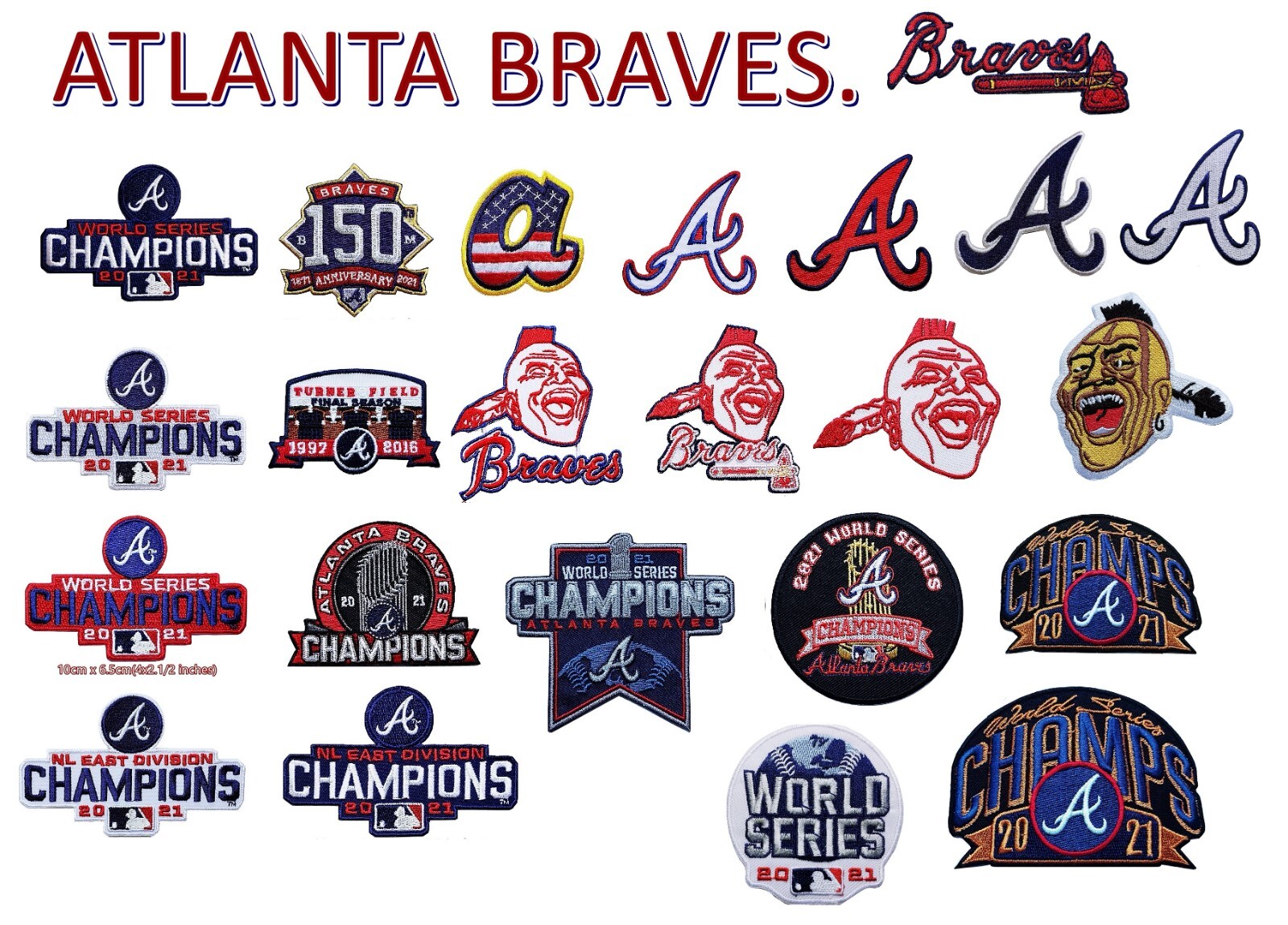 ト*リ様 アトランタ・ブレーブス RESTOCK Atlanta Braves Baseball Patches Embroidery Iron on(Select
