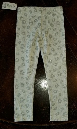 Girls Carter's Leggings Size 4T Pink Glitter Gray Glitter Cheetah Print NWT
