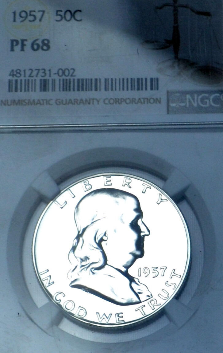 1957 Franklin PF68 Silver Half Dollar NGC Proof 68