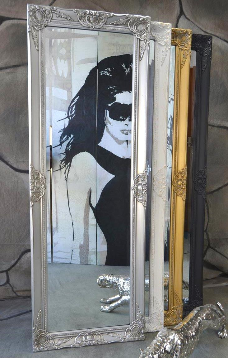 Wandspiegel Badspiegel Spiegel barock antik Silber