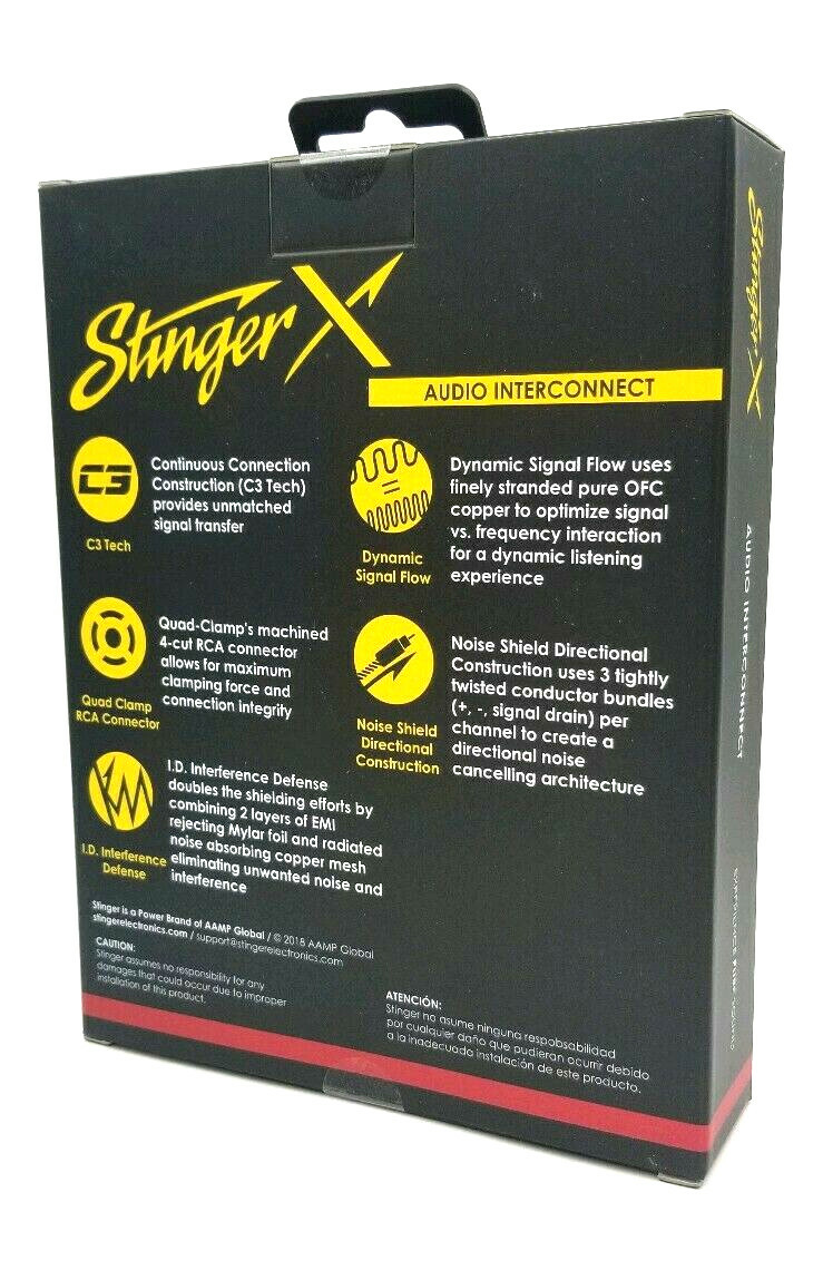 Stinger X2 Series Audiophile 17' 2 Channel RCA Interconnects Cable XI2217