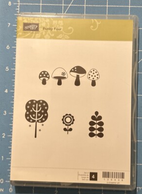 Stampin Up  Funky Four   cling mount rubber stamp set