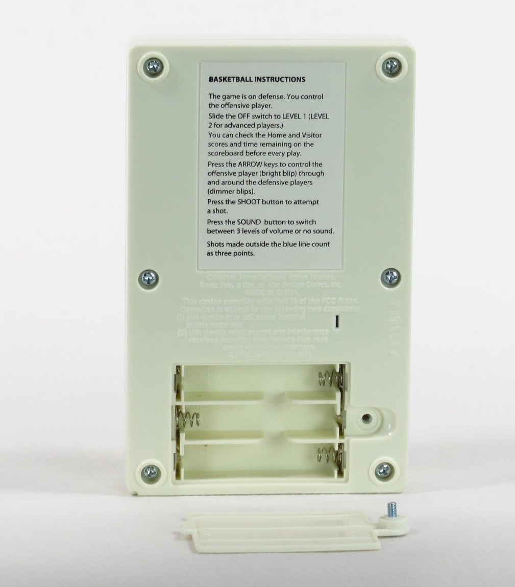 Electronic Basketball Game Handheld Mattel Classic 70s Retro White Portable Toy