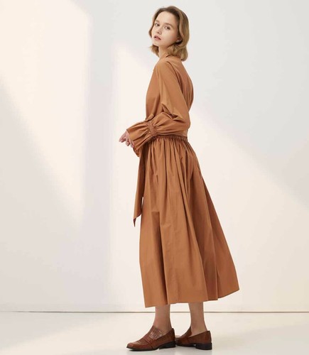 Pre-owned Handmade Custom Made To Order Button-front Smocked Pleated Midi Shirtdress Plus1x-10xy720 In Black