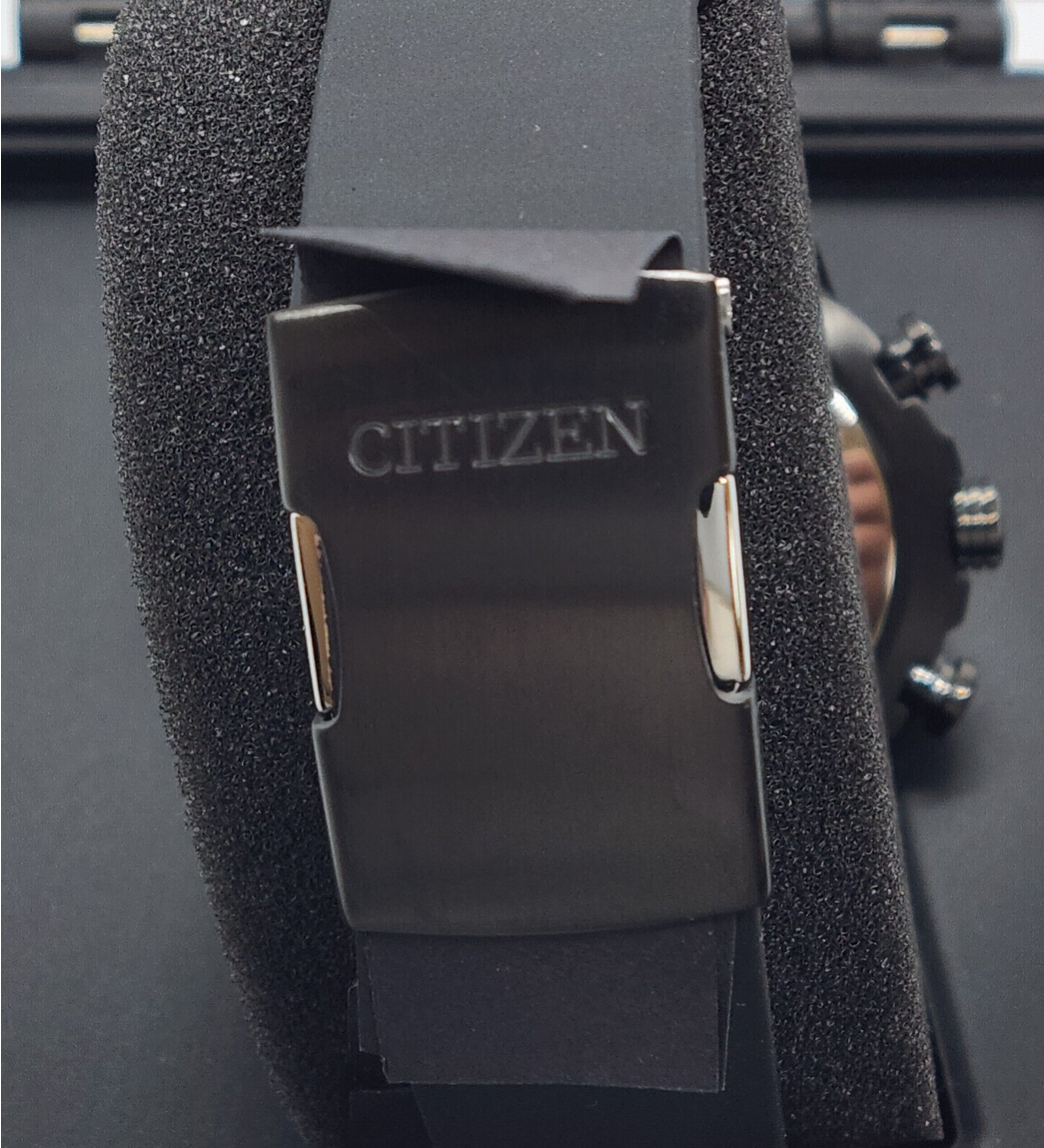 Pre-owned Citizen Navihawk Promaster Alarm A-t Men's Watch Polyurethane Strap Jy8035-04e