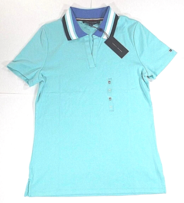 Tommy Hilfiger Heritage Women s Med Short Sleeve Mint Polo Shirt MSRP 44 New