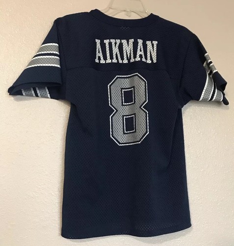 Vintage NFL Troy Aikman #8 Logo Jersey Dallas Cowboys Size Youth Large