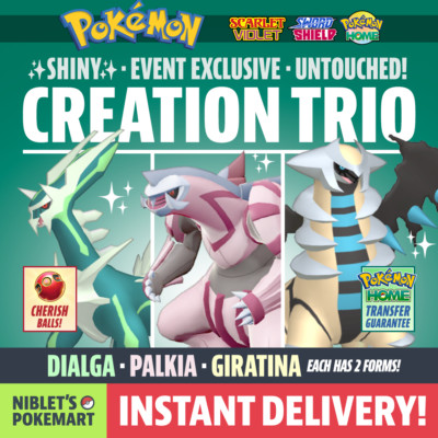   SHINY DIALGA PALKIA GIRATINA   Event Exclusive for Pokemon Scarlet & Violet!!