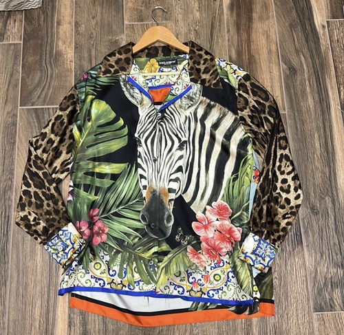 【VIP SALE】DOLCE&GABBANA ジャングル柄 ティアード スカート Dolce & Gabbana 100% silk animal zebra cheetah Jungle