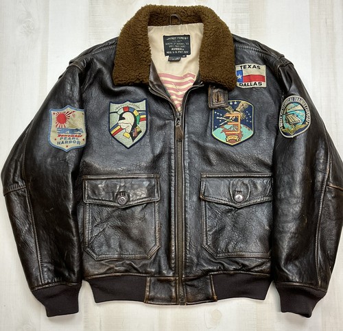 Vintage Avirex (Top Gun) Type G-1 Brown Leather Flight Bomber