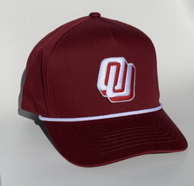 Oklahoma Sooners OU Throwback 80s Slant/Disco High Profile Rope Hat  NCAA 