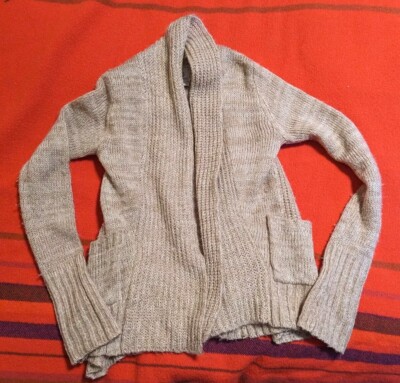 Element Cardigan Sweater Womens XS Open Front Pockets Shawl Neck Beige