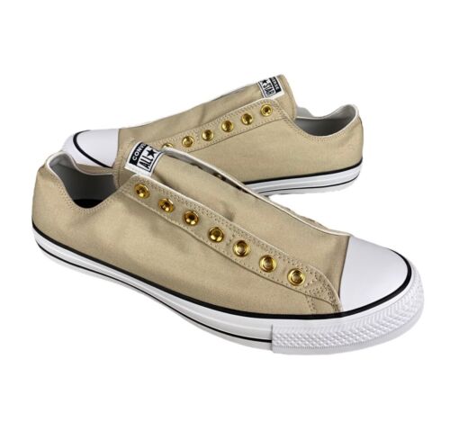 НОВЫЕ мужские кроссовки Converse Chuck Taylor All Star Slip Ox Коричнево-белые на заказ Sz 15