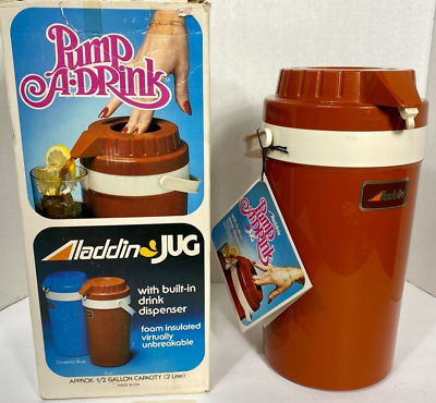 ALADDIN Pump A Drink Jug 1 2 Gallon Old School Retro Camping Thermos Vintage