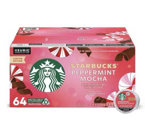64 Count Value Box - Starbucks Peppermint Mocha Coffee K-Cups (Limited Release)