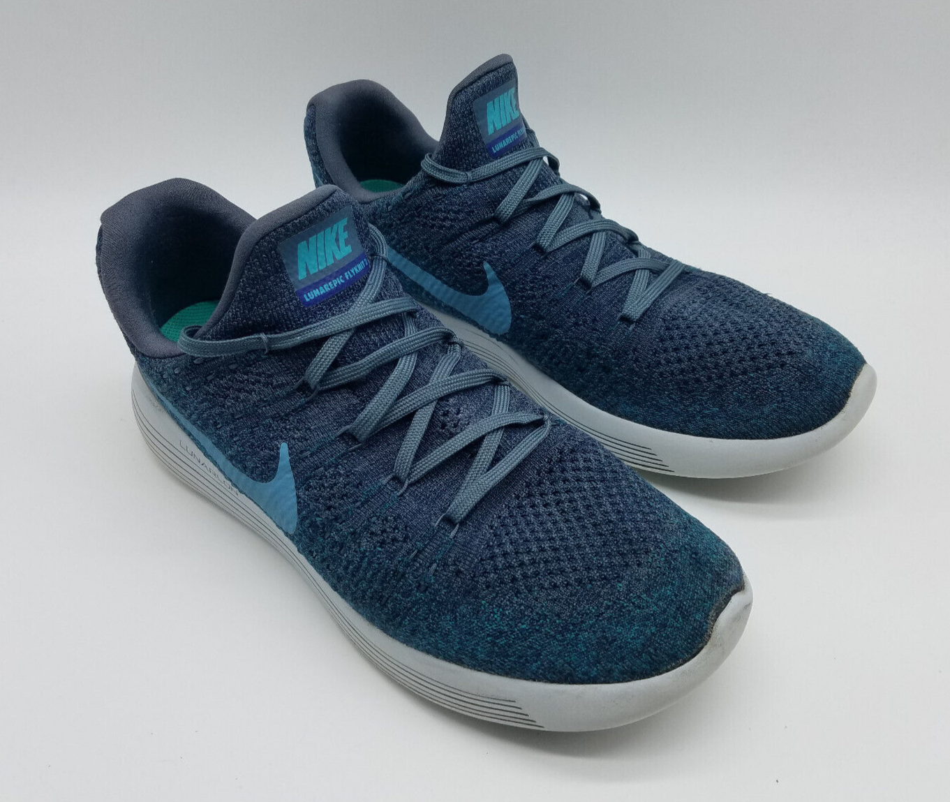 Nike Lunarepic Flyknit 2 Mens Size 12 Running Shoes Blue Fox