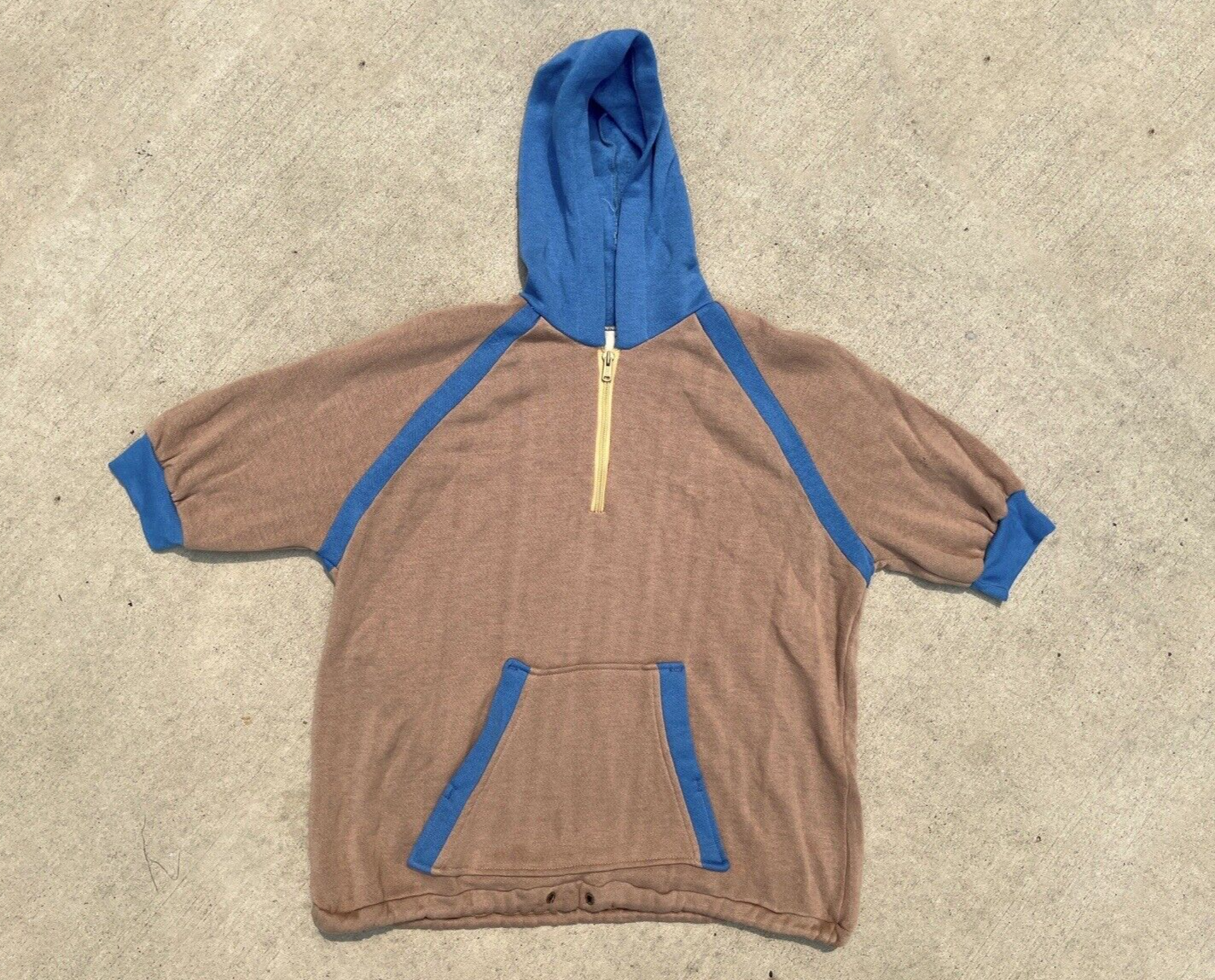 60’s SEARS Sweat Hoodie Vintage 1960s Sears Utility Wear Blue Thermal Lined Zip Up