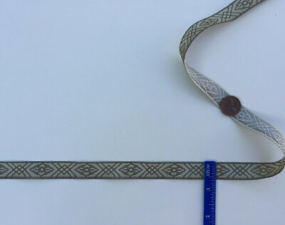 Patterned  Gray Color Jacquard Fabric Trim 5/8'' Inch / Sewing DIY #102