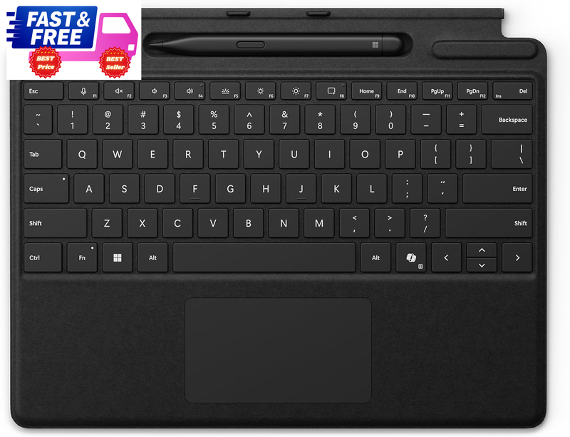 Surface Pro Keyboard Alcantara Black for Pro 11/9/8 w/ Pen Storage