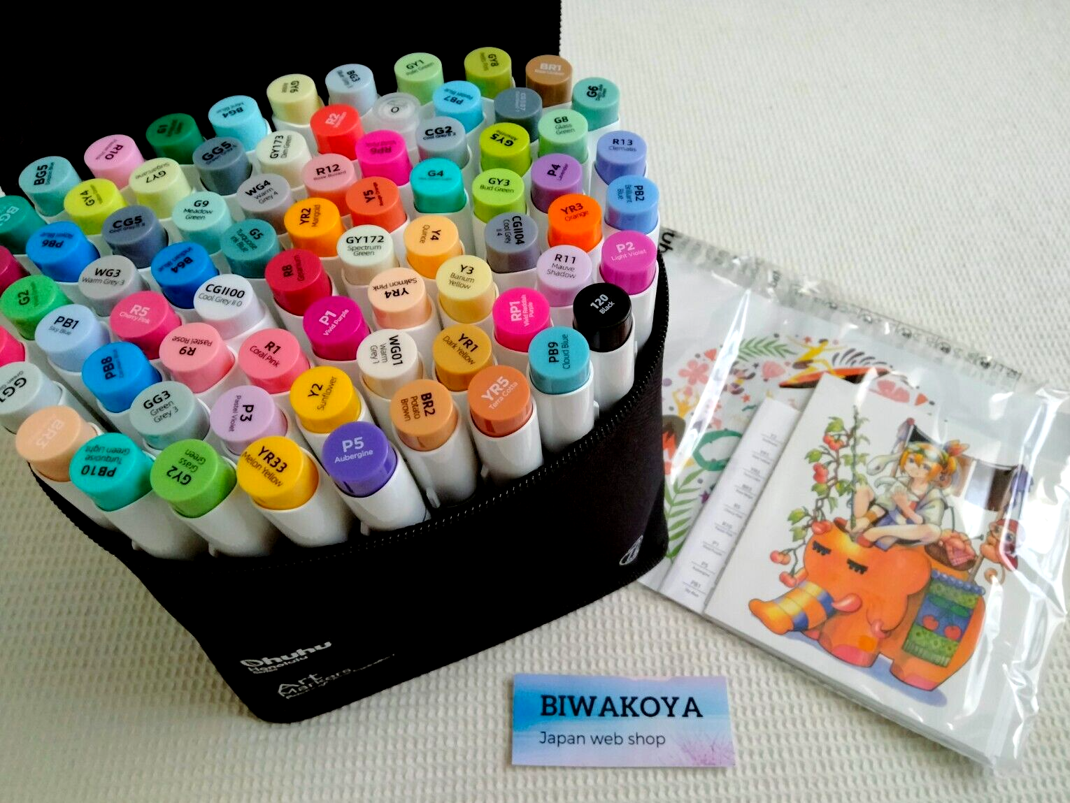 Ohuhu Marker Pen 72 Colors 73 Honolulu Brush tip & Bold type
