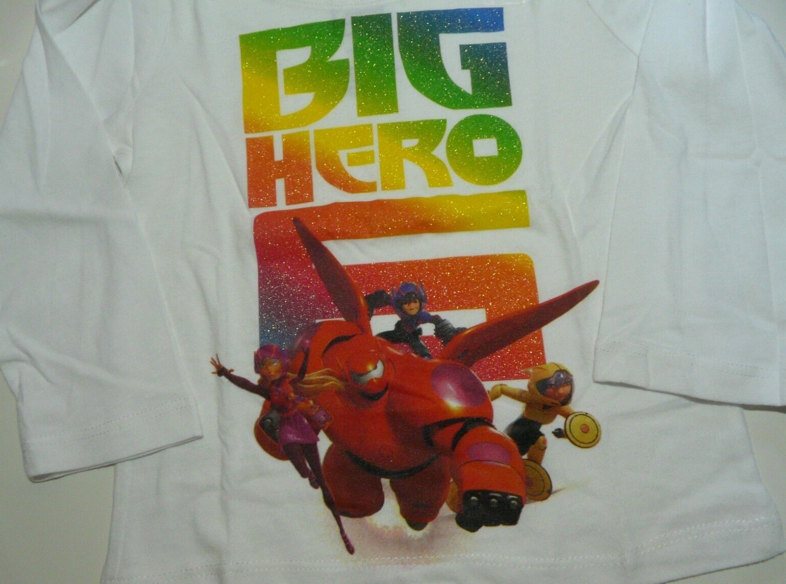 

ФУТБОЛКА ДЛЯ ДЕВОЧКИ Disney BIG HERO 6 Baymax Hiro Hamada Honey Lemon Tomago XS/4 S/5, White multicolor
