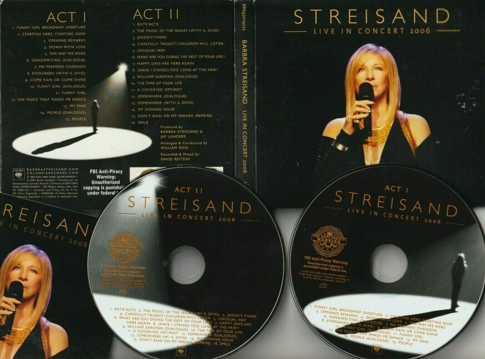 【中古CD】ライヴ・イン・コンサート2006年／バーブラ・ストライサンド/イル・ディーヴォ Barbra Streisand 2 CDs Live in Concert 2006 CBS 2007 Booklet