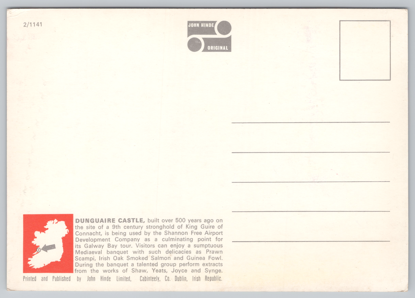 Reception in Dunguaire Castle Galaway Ireland 1960's 