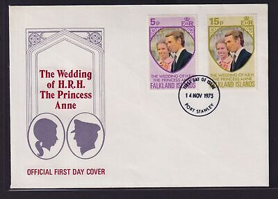 Falklandinseln Brief 220-221 Hochzeit Prinzessin Anne Mark Philipps als FDC