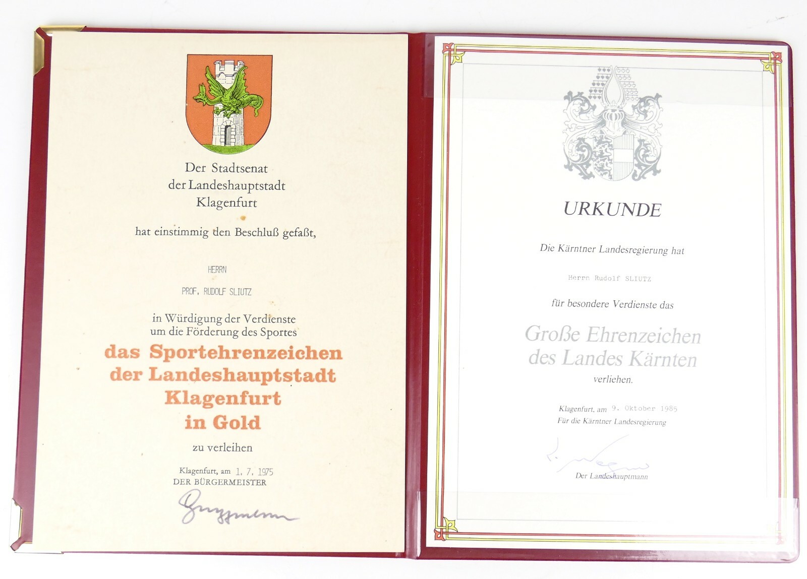 Kärnten - Urkundenkonvolut Rudolf Sliutz #37087