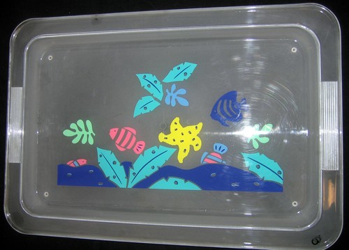 Sun Country Frosted AcrylicServing Tray - Aquatic Underwater Theme - Large