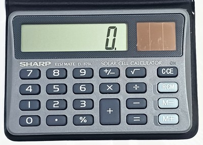 Sharp Solar Pocket Calculator EL-879L Vintage /Case from Japan