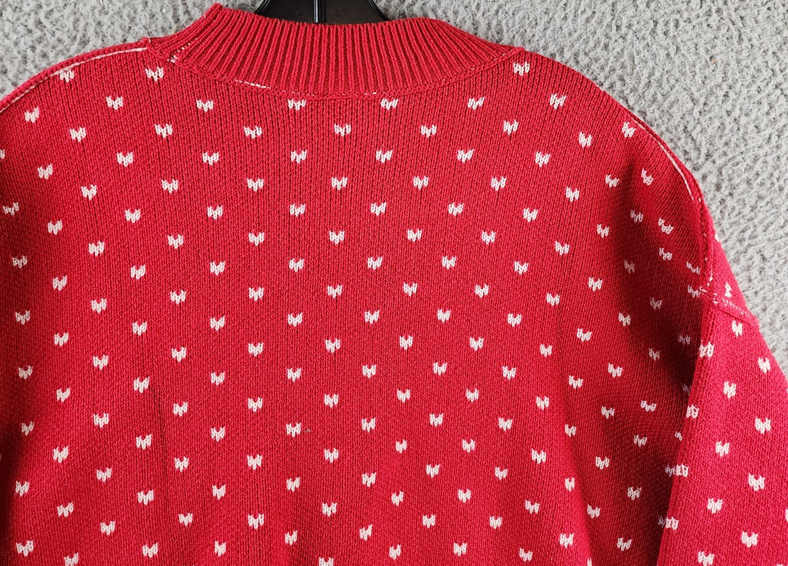 Free People Easy Street Patterned Crop Mock Sweater Women's XS Cherry Cream L/S - Picture 13 of 13