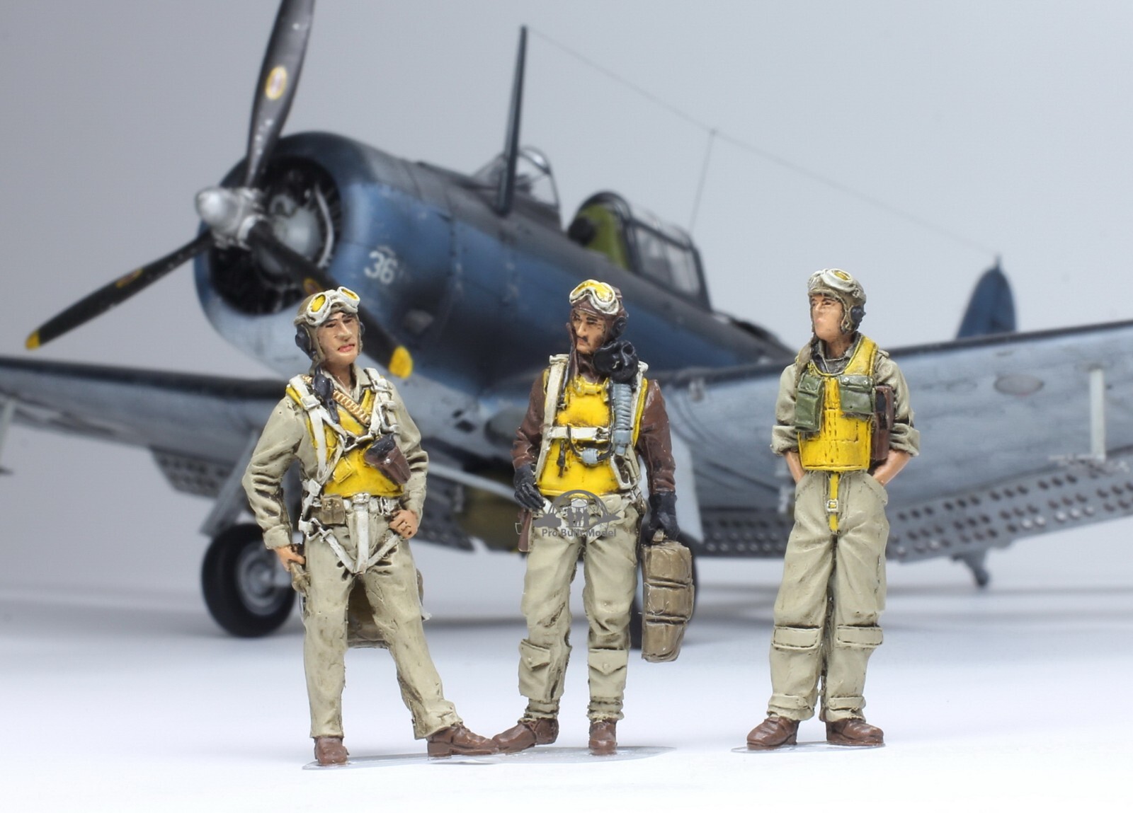 Pre-Order) Set 03 Painted US Navy Fighter Pilots WW2 1:48
