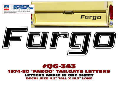 QG-343 1974-1980 DODGE FARGO - TRUCK TAILGATE DECAL -  LETTERS - STICKER