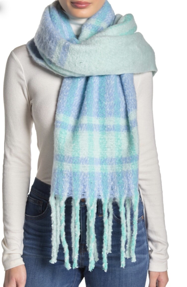 

Одеяло с шарфом Free People большого размера, мягкий уютный плед синего цвета морской волны, 22 x 78, НОВИНКА, Blue aqua