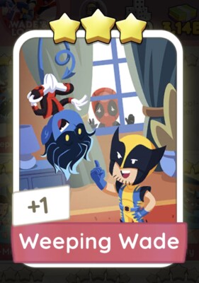 Monopoly Go 3   Sticker Weeping Wade - Set 14 - Pls read description